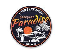Personalized Backyard Paradise Sign Beach Sign Tropical Wall Decor Hot Tub Sign Pool Decor Tiki Bar Patio Made in USA 14"""" 100140050013