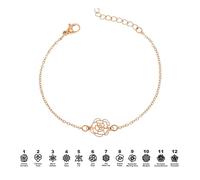 Personalized Birth Month Flower Bracelet - Custom 1-6 Birth Flowers Bracelet Dainty Adjustable Bracelets Gift for Her, Mom, Friend, Wedding Gifts for Bridesmaid Bride