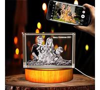 Personalized Custom 3D Holographic Photo Etched Engraved Inside The Crystal with Your Own Picture (Birthday, Wedding Gift, Memorial, Mother's Day,Valentine's,Christmas)