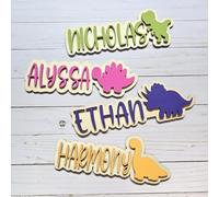 Personalized Dinosaur Name Sign - Custom Wooden Door Sign for Kids - Nursery Wall Decor for Boys Girl - Dinosaur Letters Nameplate for Bedroom, Playroom, or Kindergarten