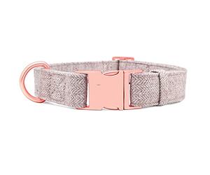 Personalized Dog Collar Nylon Dog Collar Engraved Name ID Adjustable for Small Medium Large Dog Chihuahua (Brown Collar Large)