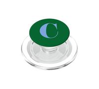 Personalized Initial Letter C Blue Minimalist Monogram Name PopSockets PopGrip para MagSafe