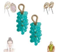 Personalized Original Handmade Crystal Grape Soap, 2026 New Grape Soap on a Rope, Handcrafted Grapes Cluster on a Rope, for Washing Hands and Fresh Air Men Women (2pcsBlue)