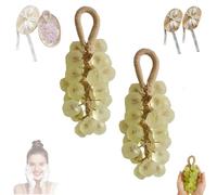 Personalized Original Handmade Crystal Grape Soap, 2026 New Grape Soap on a Rope, Handcrafted Grapes Cluster on a Rope, for Washing Hands and Fresh Air Men Women (2pcsYellow)