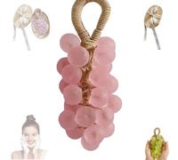 Personalized Original Handmade Crystal Grape Soap, 2026 New Grape Soap on a Rope, Handcrafted Grapes Cluster on a Rope, for Washing Hands and Fresh Air Men Women (Pink)