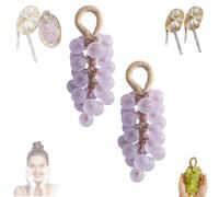 Personalized Original Handmade Crystal Grape Soap, 2026 New Grape Soap on a Rope, Handcrafted Grapes Cluster on a Rope, for Washing Hands and Fresh Air Men Women (2pcsPurple)