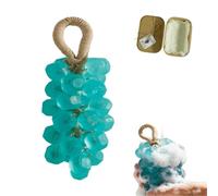 Personalized Original Handmade Crystal Grape Soap Gentle Cleaning Soap,Hanging Grape Soaps on a Rope,DIY Decorative Soaps Bars for Washing Hand,Bathing and Fresh Air (1, Tea Tree)