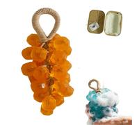 Personalized Original Handmade Crystal Grape Soap Gentle Cleaning Soap,Hanging Grape Soaps on a Rope,DIY Decorative Soaps Bars for Washing Hand,Bathing and Fresh Air (1, Calendula)