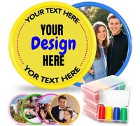 Personalized Poker Chips with Your Design | 100pc Custom Drink Tokens Set/Case | Heat Transfer Printing for Photo, Logo & Text