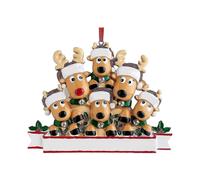 Personalized Reindeer Family Of 2, 3, 4, 5, 6 7,&8christmas Tree Ornament-santa Family- Xmas Tree Elk Deer Garnish Holiday