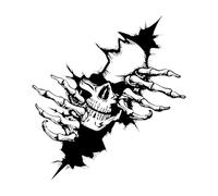Personalized Skull Car Body Decals - Halloween Decorative Stickers & Totem Graphics | Black and White Large Vinyl Skull Stickers for Automotive Customization, Duřable UV-Proof Vehicle Decor