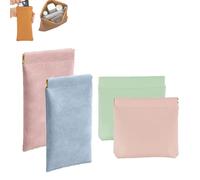 Personalized Snap Closure Leather Organizer Pouch, Portable Pocket Cosmetic Bag Waterproof, 4 Colors Soft Leather Sunglasses Storage Bag (E,7.08 * 3.54in)