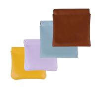 Personalized Snap Closure Leather Organizer Pouch, Portable Pocket Cosmetic Bag Waterproof, 4 Colors Soft Leather Sunglasses Storage Bag (D,7.08 * 3.54in)