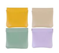Personalized Snap Closure Leather Organizer Pouch, Portable Pocket Cosmetic Bag Waterproof, 4 Colors Soft Leather Sunglasses Storage Bag (A,4.72 * 4.33in)