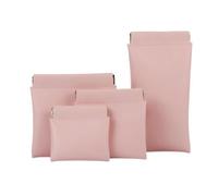 Personalized Snap Closure Leather Organizer Pouch, Small Purse Pouches for Inside Purse, Magnetic Cosmetic Pouch, Self-Closing Pocket Bag for Sunglasses, Multiple (4pcs-A)