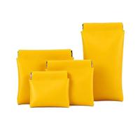 Personalized Snap Closure Leather Organizer Pouch, Small Purse Pouches for Inside Purse, Magnetic Cosmetic Pouch, Self-Closing Pocket Bag for Sunglasses, Multiple (4pcs-G)