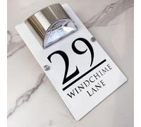 Personalized Solar-Powered LED Door Number Sign, Modern Laser-Cut 3D Address Plaque, Waterproof Outdoor Address Sign for Homes, Apartments, Hotels (White black)