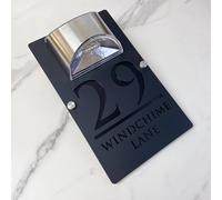 Personalized Solar-Powered LED Door Number Sign, Modern Laser-Cut 3D Address Plaque, Waterproof Outdoor Address Sign for Homes, Apartments, Hotels (Black black)
