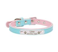 Personalized Tag Pet Dog Collar For Small Medium Large Dogs Custom ID Nameplate Soft Leather Puppy Cat Dog Collar(5,2)