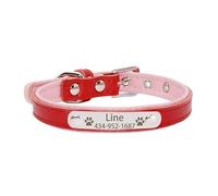 Personalized Tag Pet Dog Collar For Small Medium Large Dogs Custom ID Nameplate Soft Leather Puppy Cat Dog Collar(1,3)