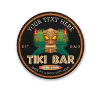 Personalized Tiki Bar Sign, Backyard Sign, Man Cave, Tiki Wall Decor, Tropical Sign, Beach Wall Art, Patio Plaque, Happy Hour, Made in USA 18"" 100180