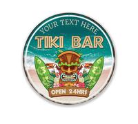 Personalized Tiki Bar Sign Beach Sign Backyard Decor Tropical Sign Home Bar Pool Plaque Hot Tub Barbeque Made in USA 14"""" 100140050012