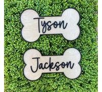 Personalized Wooden Dog Bone Name Tag - Custom Pet Name Plaque for Dog Kennel, Crate or Room - Rustic Dog Sign for Pet Lovers - Custom Dog Room Décor (Style 3)