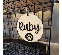 Personalized Wooden Dog Crate Sign - Custom Hanging Plaque for Pet Crate - Rustic Animal Name Sign - Dog Crate Decor - Custom Pet Gift