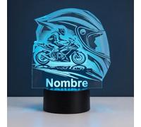 Personalizzata Lampada LED Moto - Nome a Scelta, Luce Notturna 16 Colori con Telecomando, Regalo per Motociclisti, Decorazione Moto, Realizzata in Germania