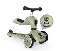 Personalizzato Scoot and Ride Highwaykick 1 Olive - 2 in 1 con seduta & regolabile in Altezza - per Bambini da 1 a 5 Anni - con Nome