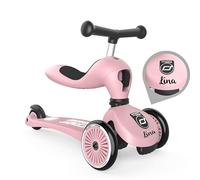 Personalizzato Scoot and Ride Highwaykick 1 Rosa - 2 in 1 con seduta & regolabile in Altezza - per Bambini da 1 a 5 Anni - con Nome