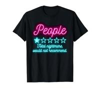 Personas Calificación de una Estrella Diseño de Pesadilla Total Camiseta gráfica económica, Hombre, Negro, M