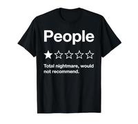 Personas Calificación de una Estrella Diseño de Pesadilla Total Camiseta gráfica económica, Hombre, Negro, L