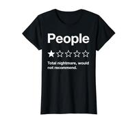 Personas Calificación de una Estrella Diseño de Pesadilla Total Camiseta gráfica económica, Mujer, Negro, XL