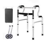 Personas mayores con 2 ruedas, asistente de paso portátil plegable, andador vertical de altura ajustable para personas mayores discapacitadas (tamaño: sin asiento) (con asiento) Decoración (con a