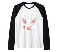 Personas Mayores con Tatuaje Entintado Orgullo Envejecimiento Rebelde Cool Grandparent Camiseta Manga Raglan