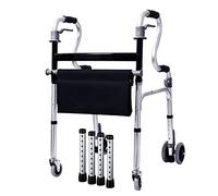 Personas mayores plegables con ruedas, vertical portátil liviano, asistente de paso con asiento y manija, altura ajustable, carga 180 kg Decoración