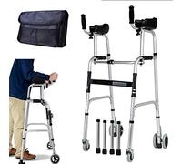 Personas Mayores Plegables - Ruedas Equipadas con Asistencia para Caminar Ajustable Equipadas con Almohadilla para Reposabrazos para Movilidad Limitada con Discapacitados - Entrenamiento de Rehabilit