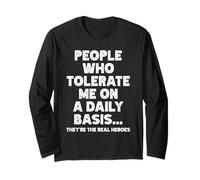 Personas Que me toleran a Diario Divertido Grosero sarcástico Manga Larga