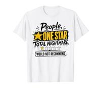 Personas Una Estrella Pesadilla Total No Recomendaría Camiseta gráfica económica, Hombre, Blanco, S
