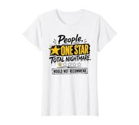 Personas Una Estrella Pesadilla Total No Recomendaría Camiseta gráfica económica, Mujer, Blanco, S