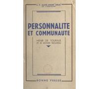 Personnalité Et Communauté (ebook)