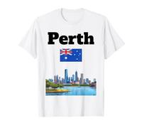 Perth Souvenir Western Australia Viaje Bandera Australiana Camiseta