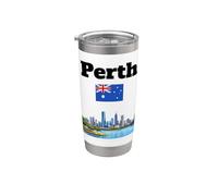 Perth souvenir Western Australia viaje bandera australiana Vaso térmico de acero inoxidable de doble pared