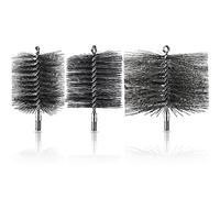 Perthlin 3 Cepillos para Tubo de Estufa Cepillos de Limpieza de Chimenea Deshollinador de Chimenea de Calderas de Calefacción Redondo de Alambre de Acero Resistente para Hogar (110 mm, 130 mm, 180 mm)