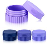 Perthlin 4 Piezas Contenedores de Viaje para Artículos de Aseo Pequeños Tarros de Crema de Silicona 0,68 Onzas Contenedores de Tamaño de Viaje Prueba de Fugas con Tapa(Color Azul)