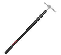 Pértiga de mano portátil para micrófono de cañón, extensible, de 3 secciones, para filmar con roscas de 3/8 pulgadas y 5/8 pulgadas, longitud ajustable de 0,9 a 2,4 m