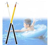 Pértiga de rescate para piscinas. Yates - Poste telescópico de fibra vidrio for piscinas 4 m, 5, 6, gancho salvavidas seguridad for piscinas/equipo rescate(Black white,6m/20ft)