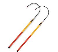 pertiga telescopica para electricista 2 unidades de pértiga telescópica de rescate con gancho corporal, pértigas de trabajo con aislamiento anti-electrocución(Red,150cm/59'')