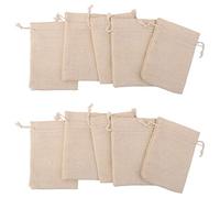 Pertruc 10pcs Hessian Linen Yute Drawstring Bolsas de Regalo Sacos de Fiesta 10 x 14 cm
